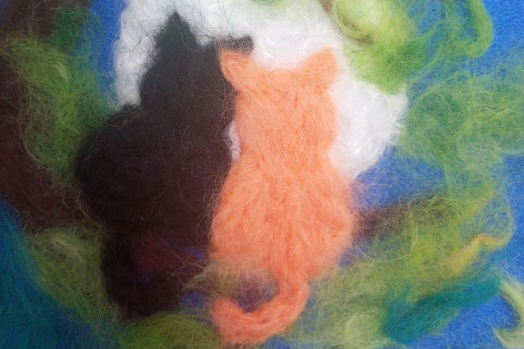 Арт- встреча по созданию панно из шерсти «Полуночные коты»