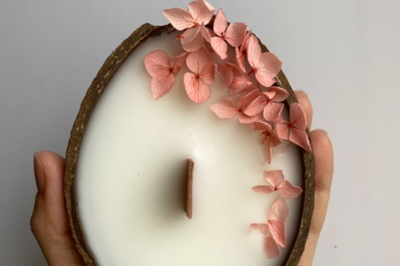 Создание свечей- формовые, в кокосовые скорлупки и другие формы- арома свечеварение