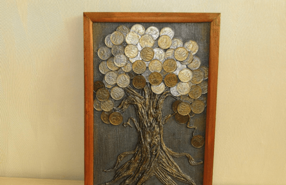 Изготовить картину. Красивые панно. Панно из монет. Панно денежное дерево из монет. Денежное дерево из монеток.