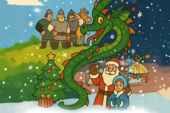 Новогодняя игровая программа "Как богатыри зиму спасали"