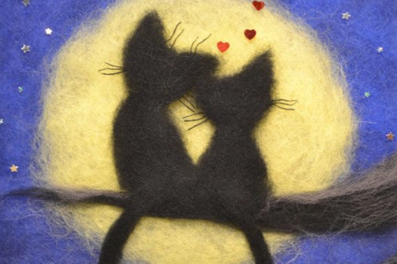 Арт- встреча по созданию панно из шерсти «Полуночные коты»