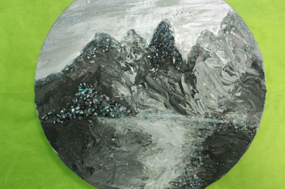 Горы на холсте: создаем уникальную текстурную картину (мастер-класс)