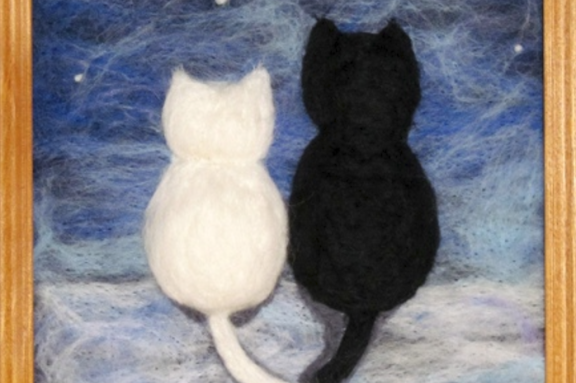 Арт- встреча по созданию панно из шерсти «Полуночные коты»