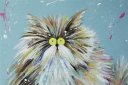 «Пушистый кот» — создание картины в технике правополушарного рисования гуашью