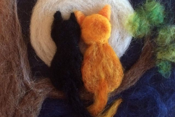 Арт- встреча по созданию панно из шерсти «Полуночные коты»