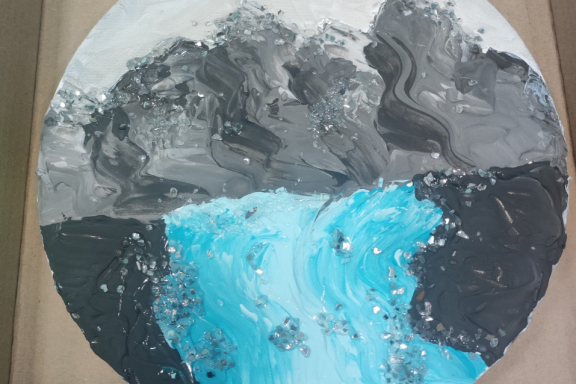 Горы на холсте: создаем уникальную текстурную картину (мастер-класс)