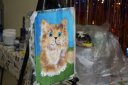 «Пушистый кот» — создание картины в технике правополушарного рисования гуашью