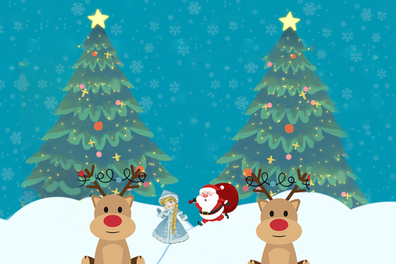 Снежный переполох у Новогодней ёлки 