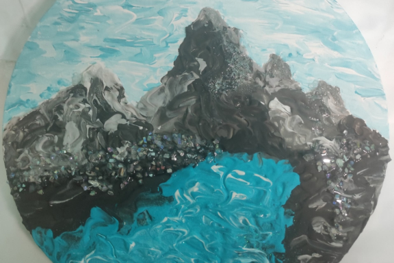 Горы на холсте: создаем уникальную текстурную картину (мастер-класс)